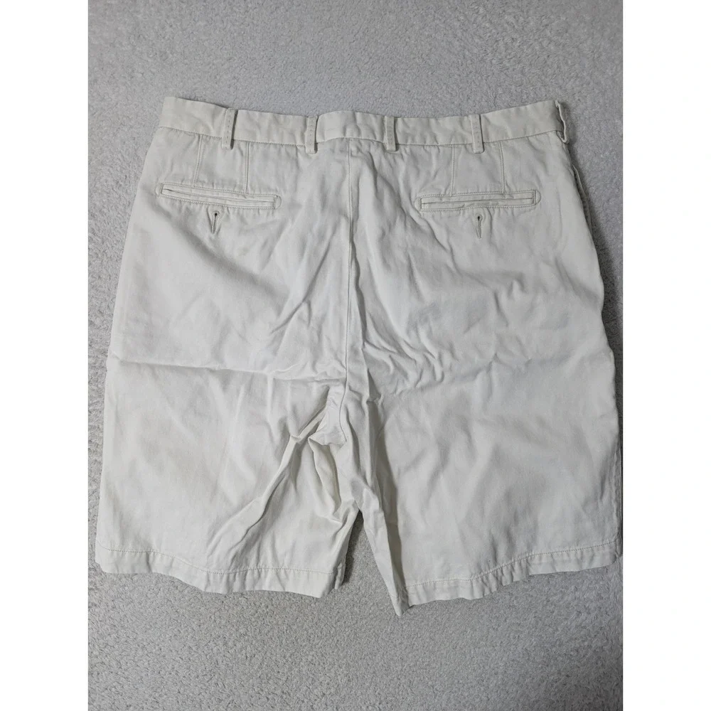 Peter Millar Shorts Mens 36/9 Cream Flat Front‎ Cotton Twill Casual MC00B31